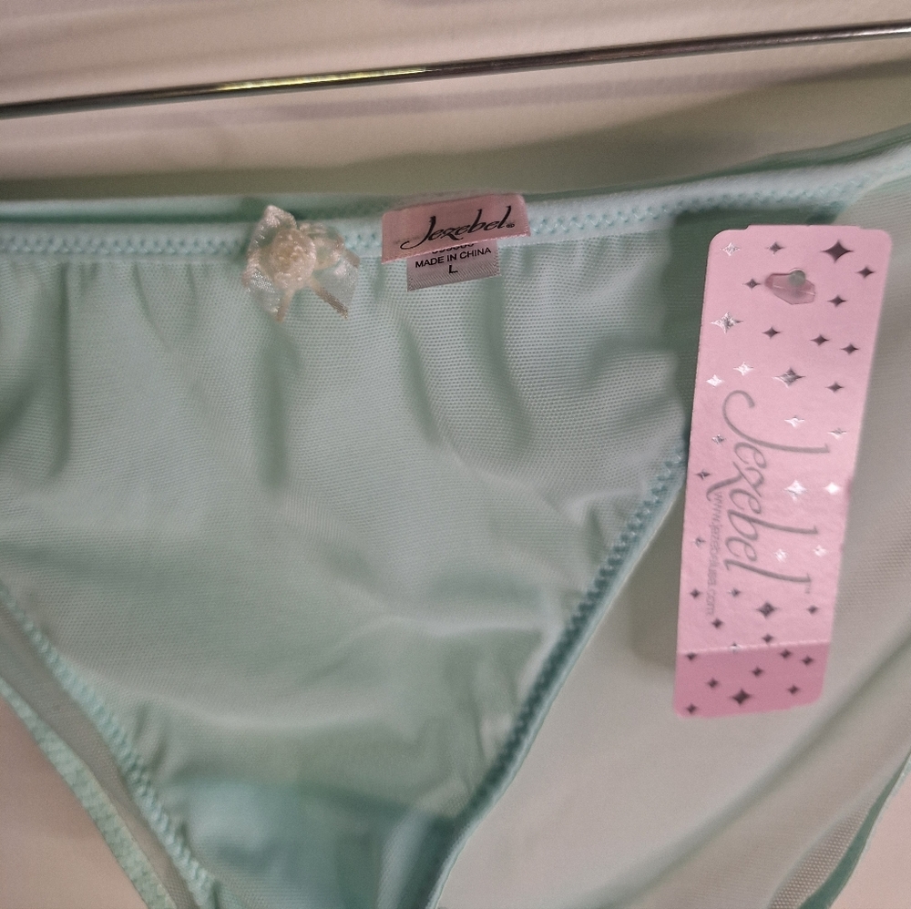 NWT Jezebel Mint Green Lace Chemise Set Size Large - Picture 4 of 7